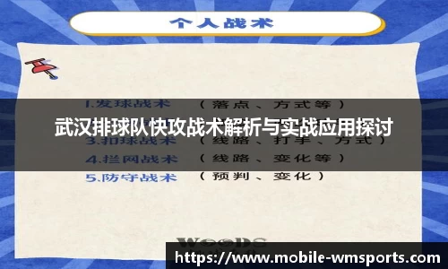 武汉排球队快攻战术解析与实战应用探讨